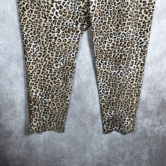 Chico's Pants Womens Size 4 US 20 Tan Leopard Print Pull On‎ Ankle High Rise - Picture 4 of 11